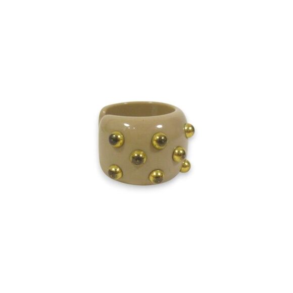 Pre Loved Chanel Cuff Bracelet Gold Studs Women Rings - Picture 4 of 8